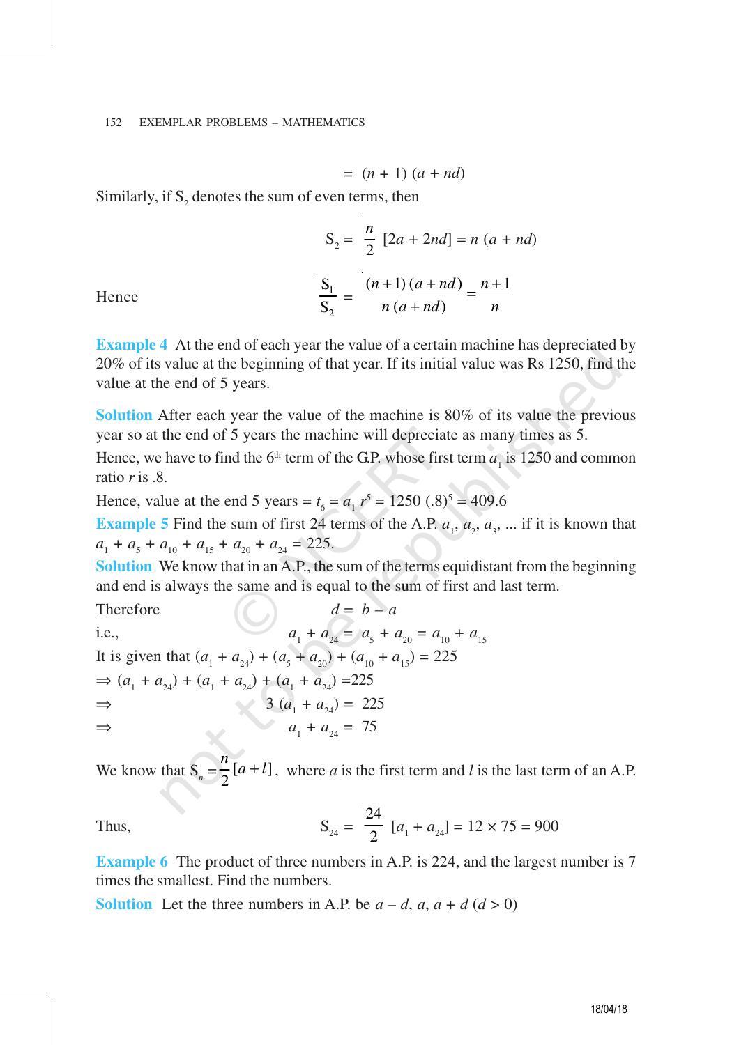 NCERT Exemplar Book for Class 11 Maths: Chapter 9 Sequence and Series - Page 6