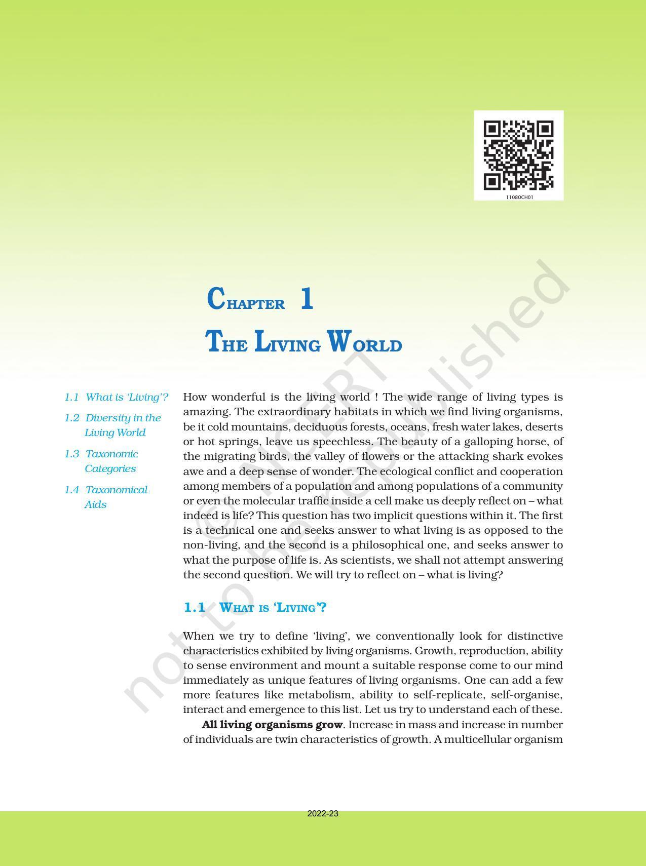 NCERT Book for Class 11 Biology Chapter 1 The Living World - Page 3