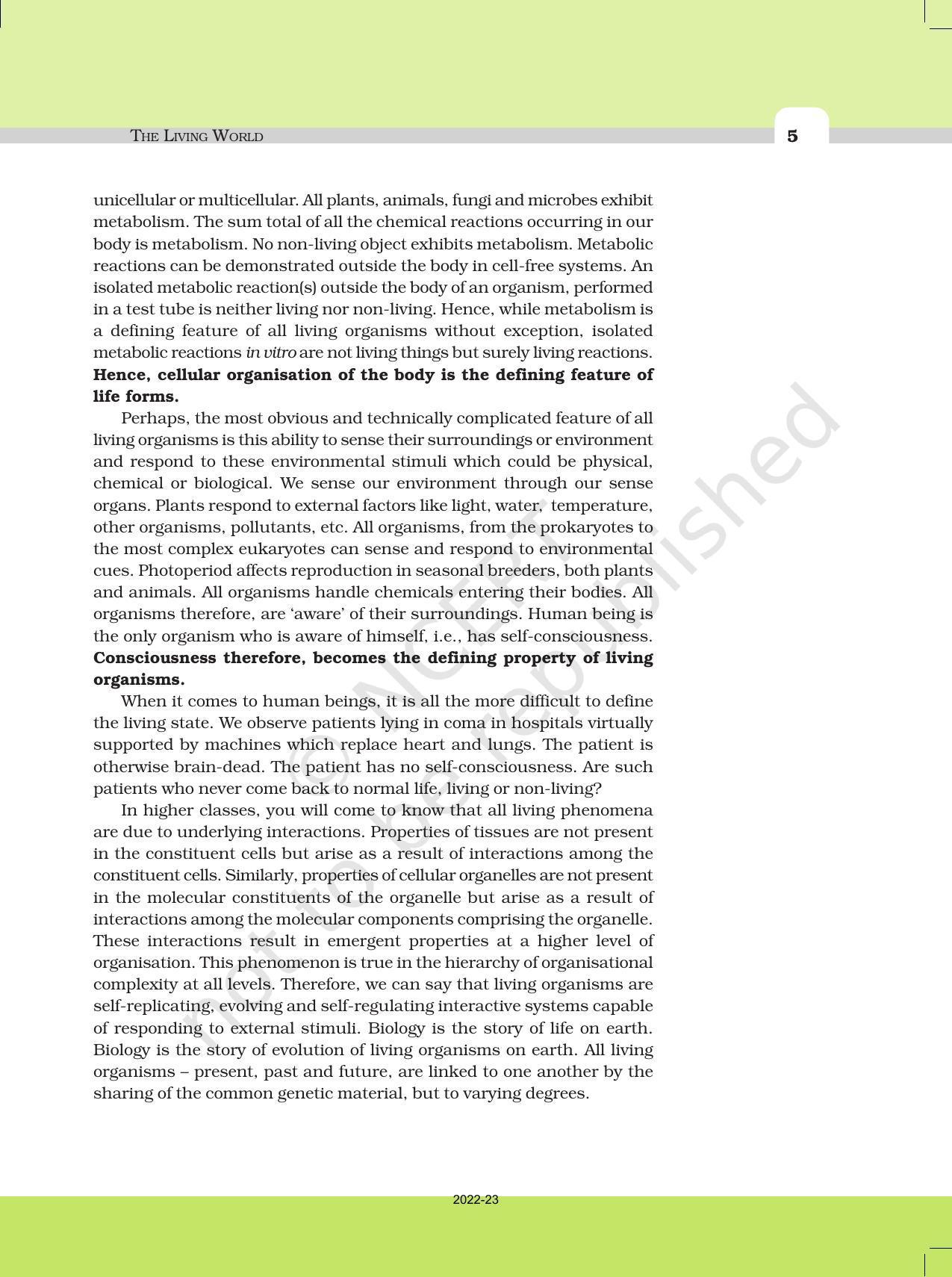 NCERT Book for Class 11 Biology Chapter 1 The Living World - Page 5