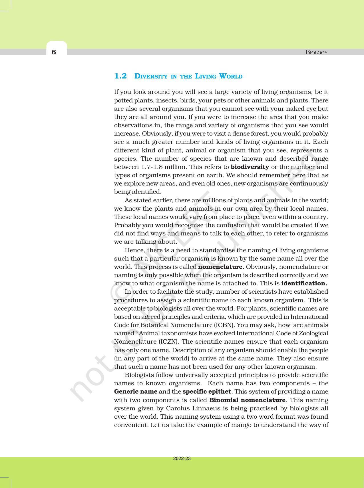 NCERT Book for Class 11 Biology Chapter 1 The Living World - Page 6