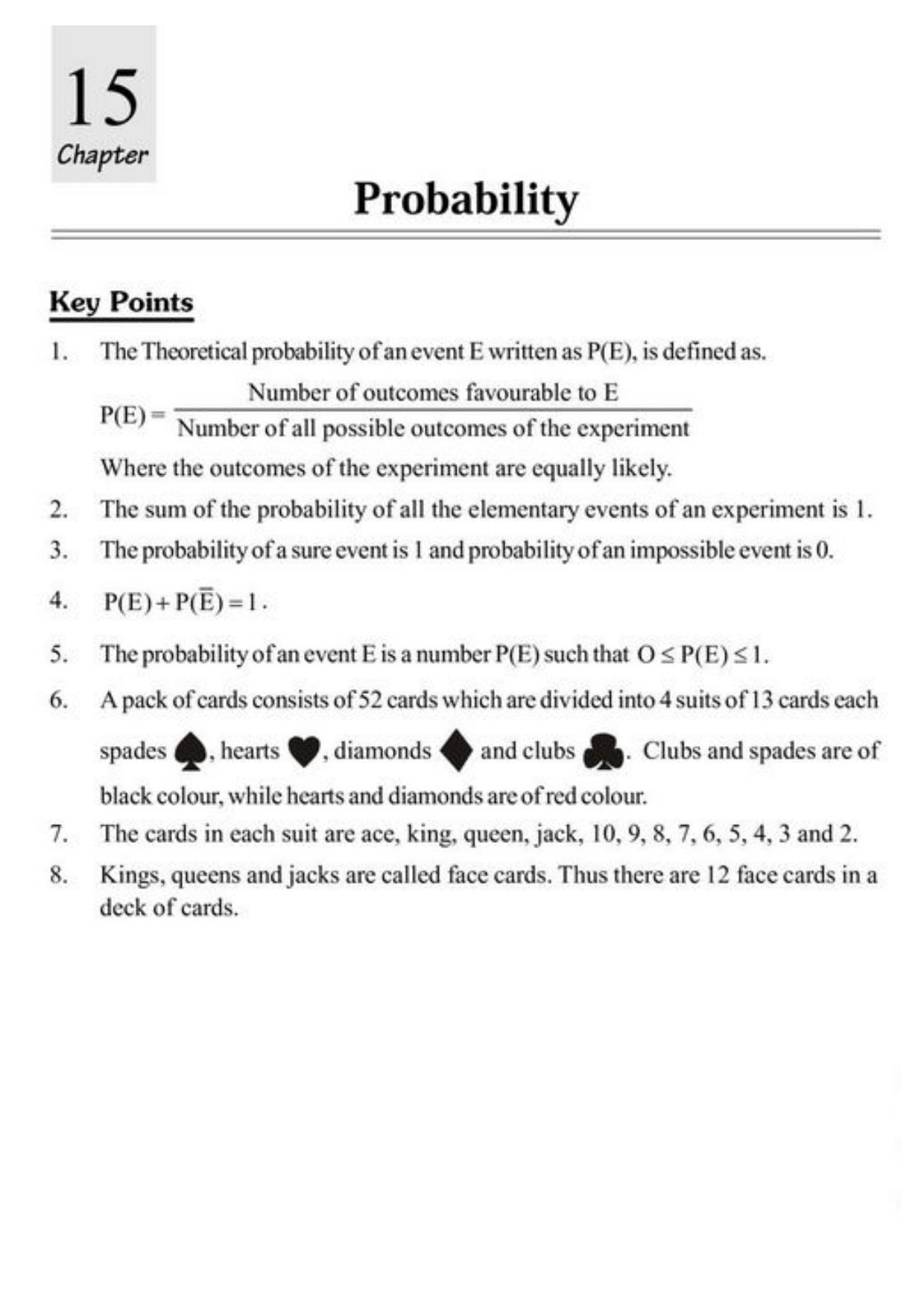 Class 10 Notes, Question & Practice Paper - Mathematics (Topic 15 : Probability) - Page 2