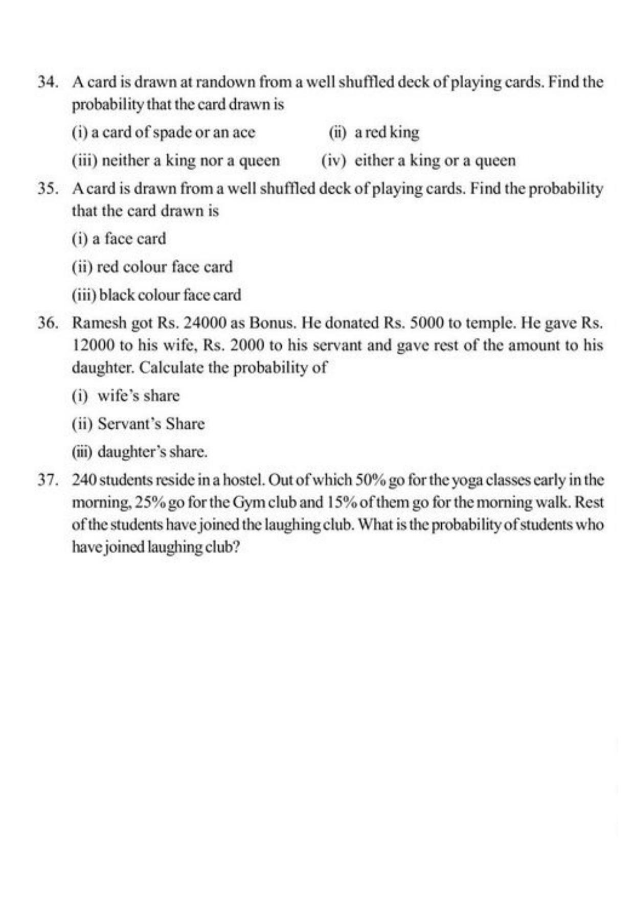 Class 10 Notes, Question & Practice Paper - Mathematics (Topic 15 : Probability) - Page 6