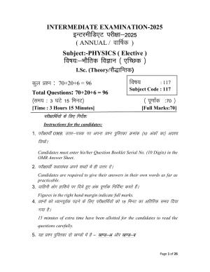 Bihar Board (BSEB) Class XII: 117- PHYSICS 2025 Model Question Paper