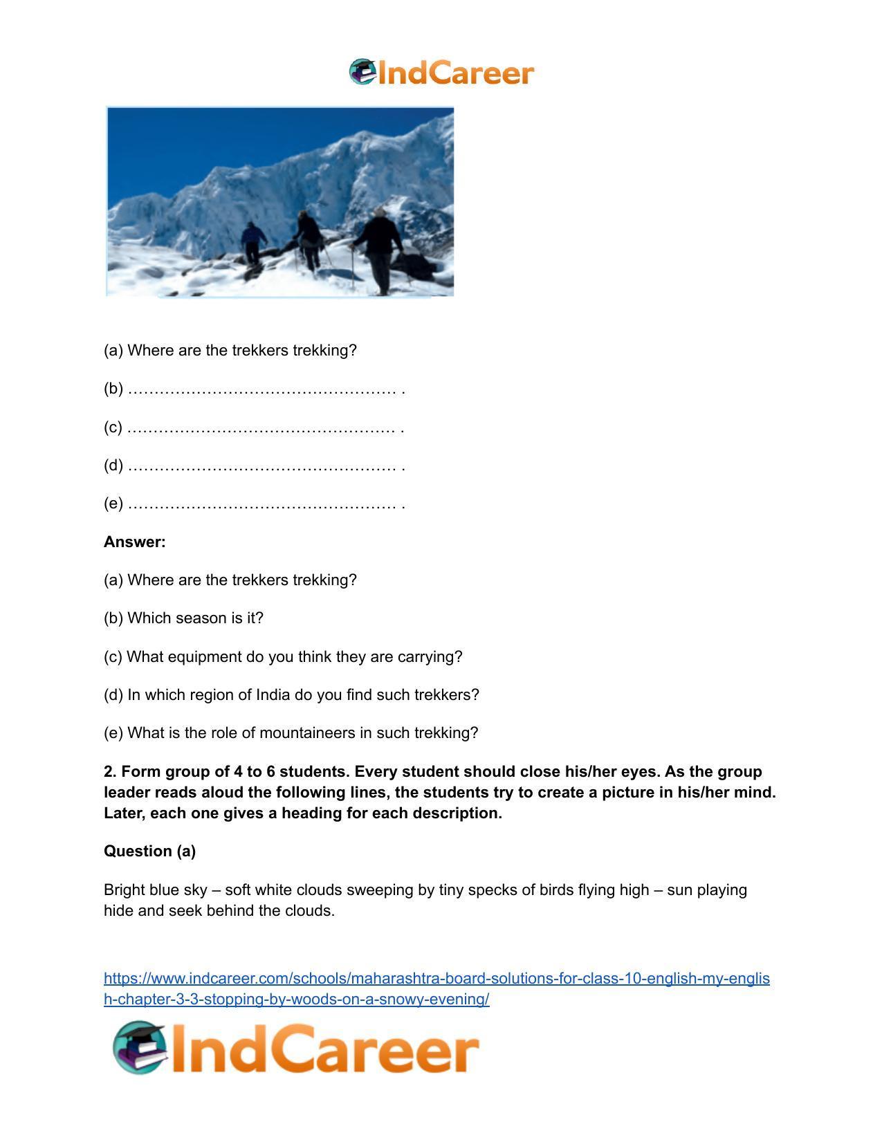 Maharashtra Board Solutions for Class 10- English (My English): Chapter 3.3- Stopping by Woods on a Snowy Evening - Page 4