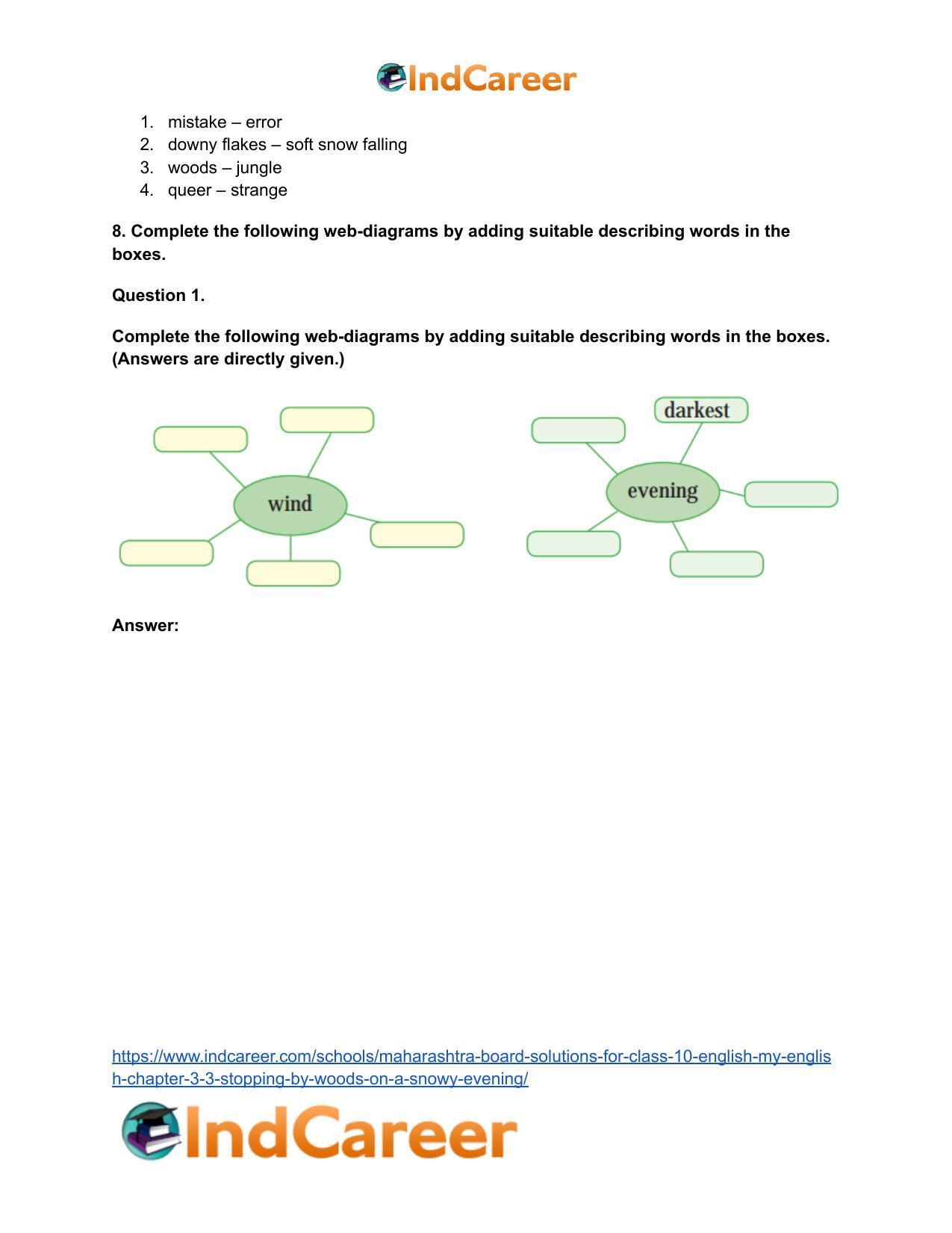 Maharashtra Board Solutions for Class 10- English (My English): Chapter 3.3- Stopping by Woods on a Snowy Evening - Page 10