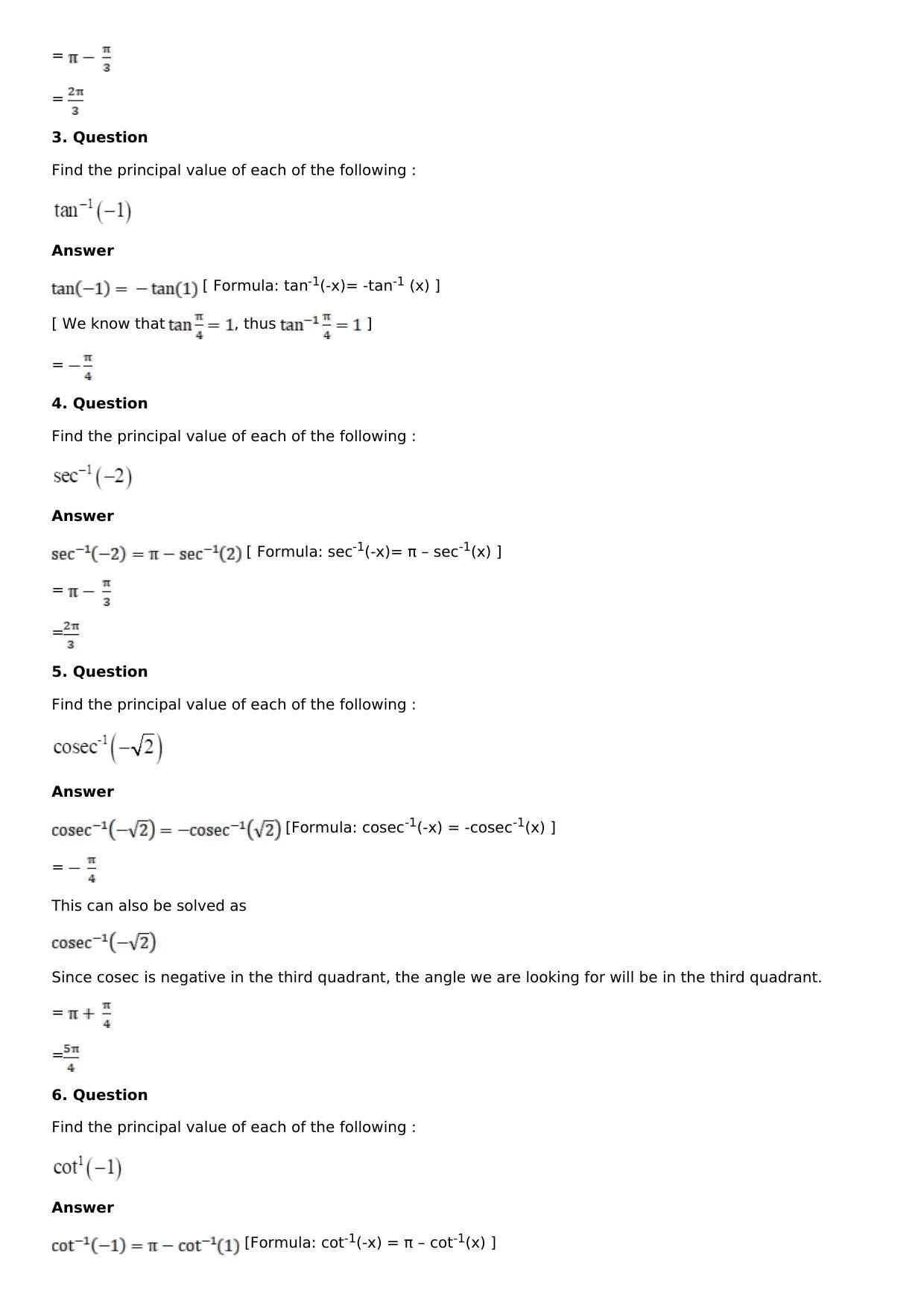 Chapter 4: Inverse Trigonometric Functions Solutions: RS Aggarwal Class 12 Solutions  - Page 5