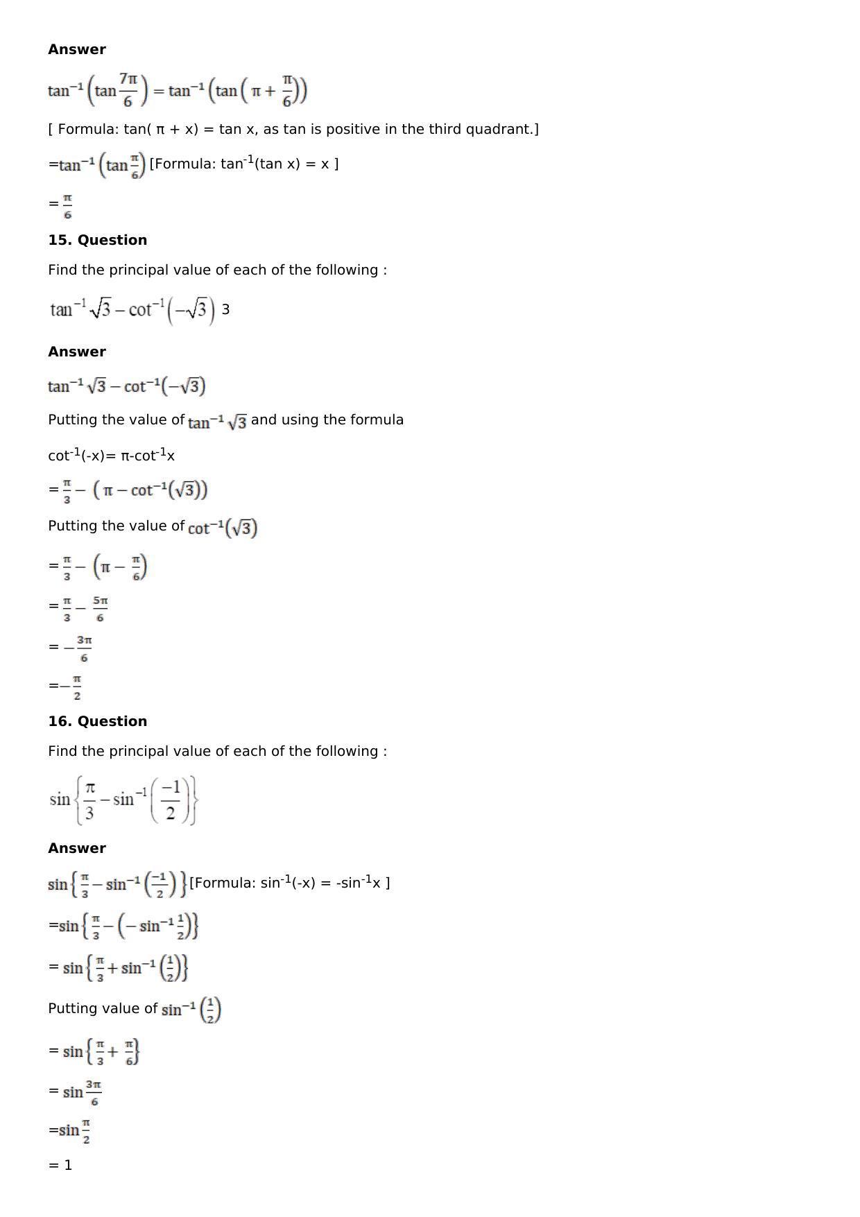 Chapter 4: Inverse Trigonometric Functions Solutions: RS Aggarwal Class 12 Solutions  - Page 8