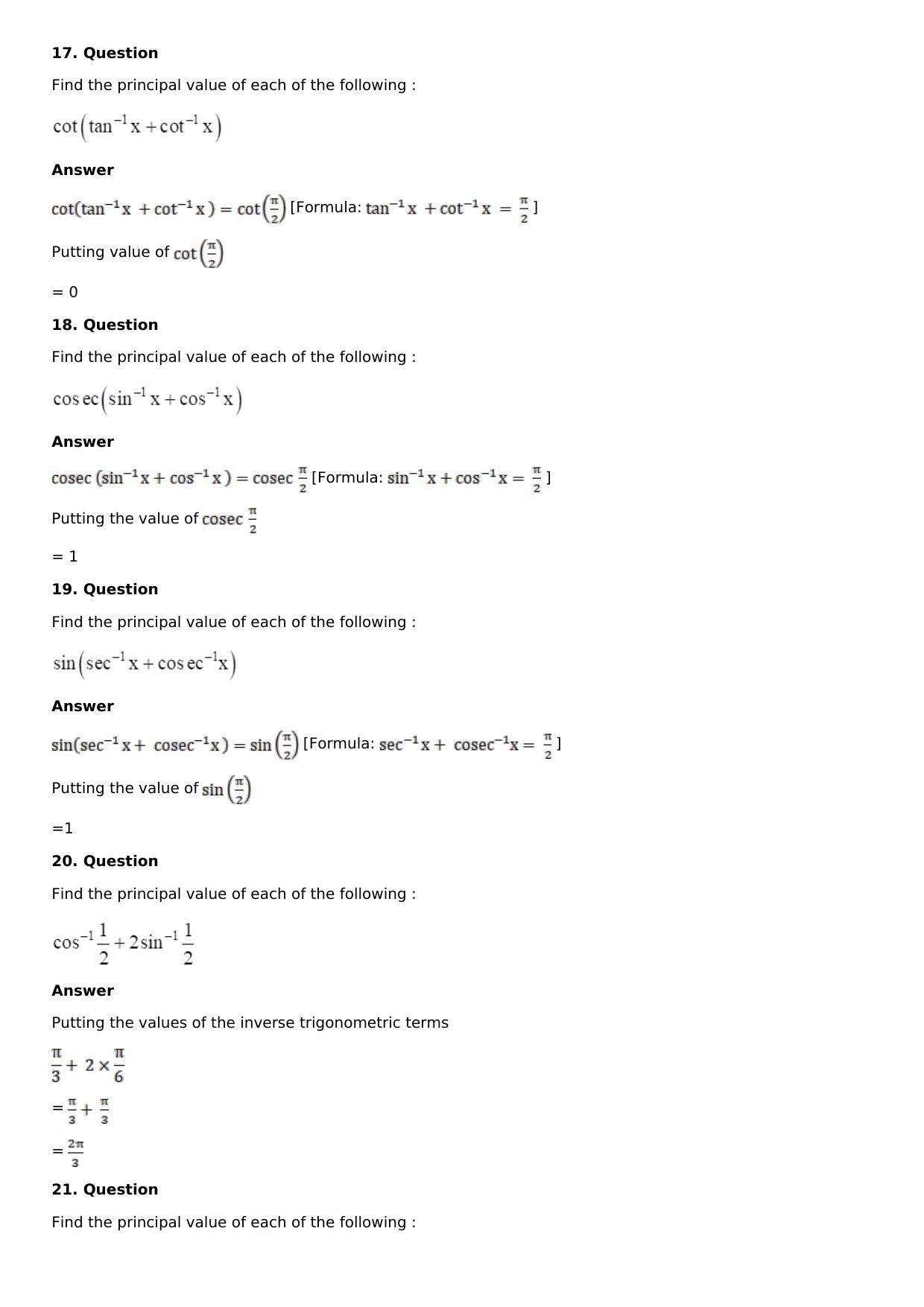 Chapter 4: Inverse Trigonometric Functions Solutions: RS Aggarwal Class 12 Solutions  - Page 9