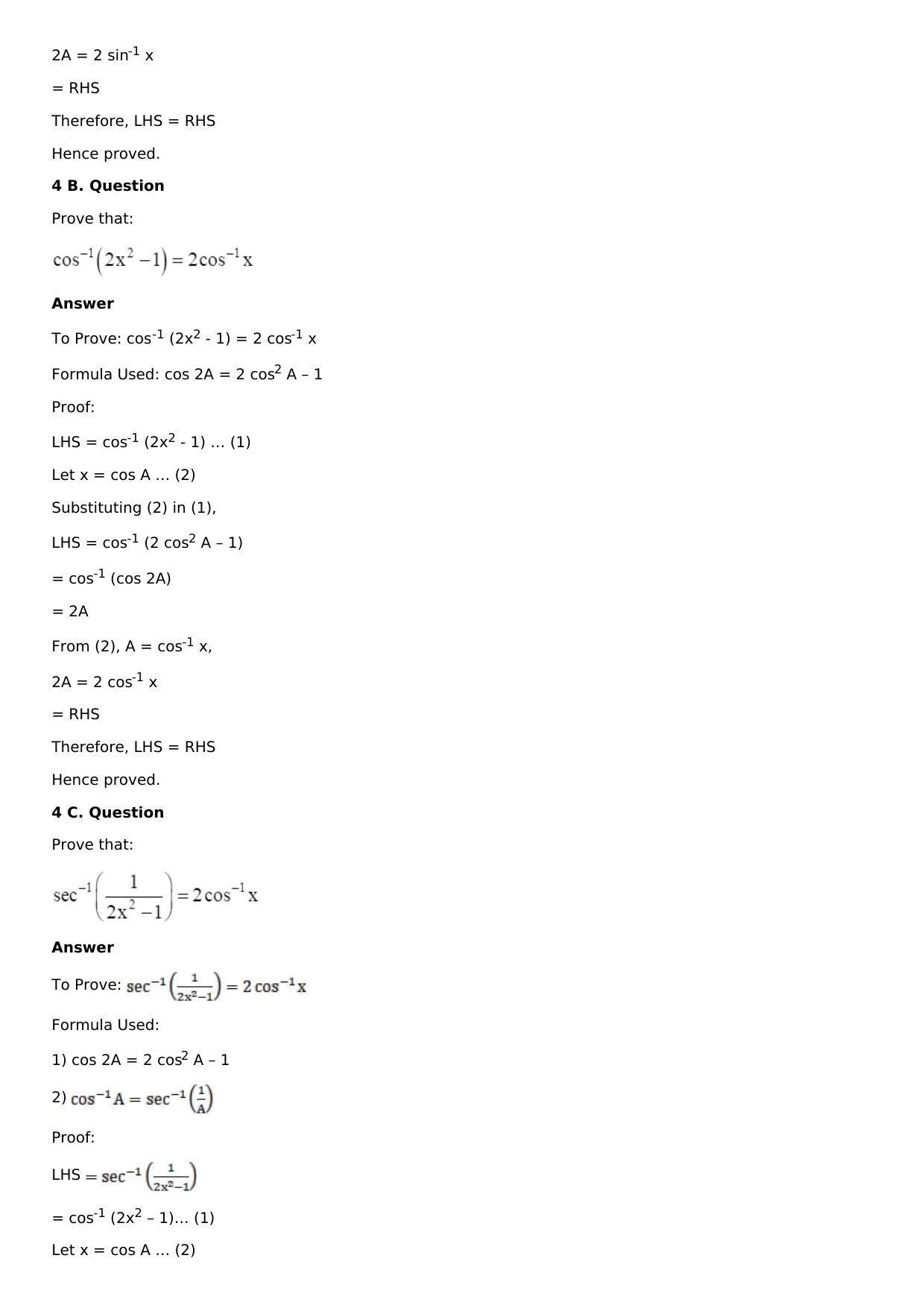 Chapter 4: Inverse Trigonometric Functions Solutions: RS Aggarwal Class 12 Solutions  - Page 15