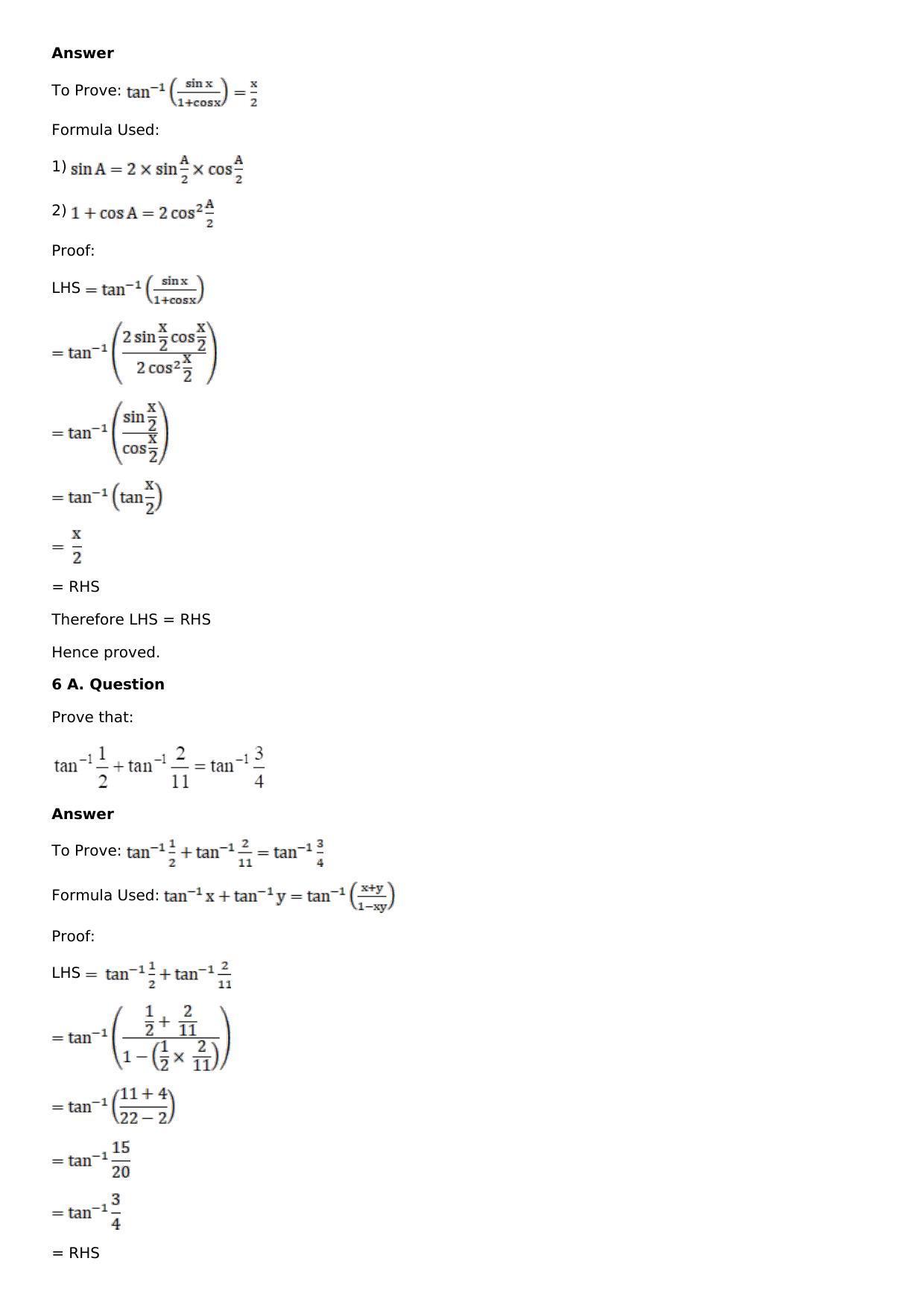 Chapter 4: Inverse Trigonometric Functions Solutions: RS Aggarwal Class 12 Solutions  - Page 18