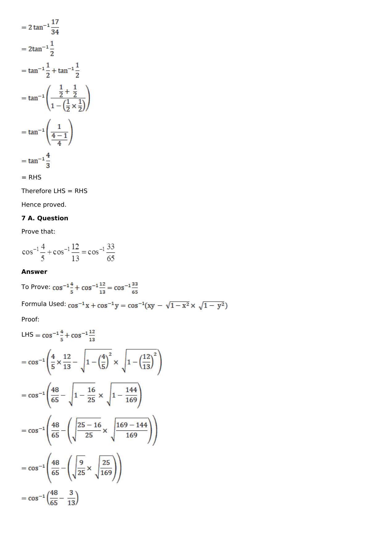 Chapter 4: Inverse Trigonometric Functions Solutions: RS Aggarwal Class 12 Solutions  - Page 23