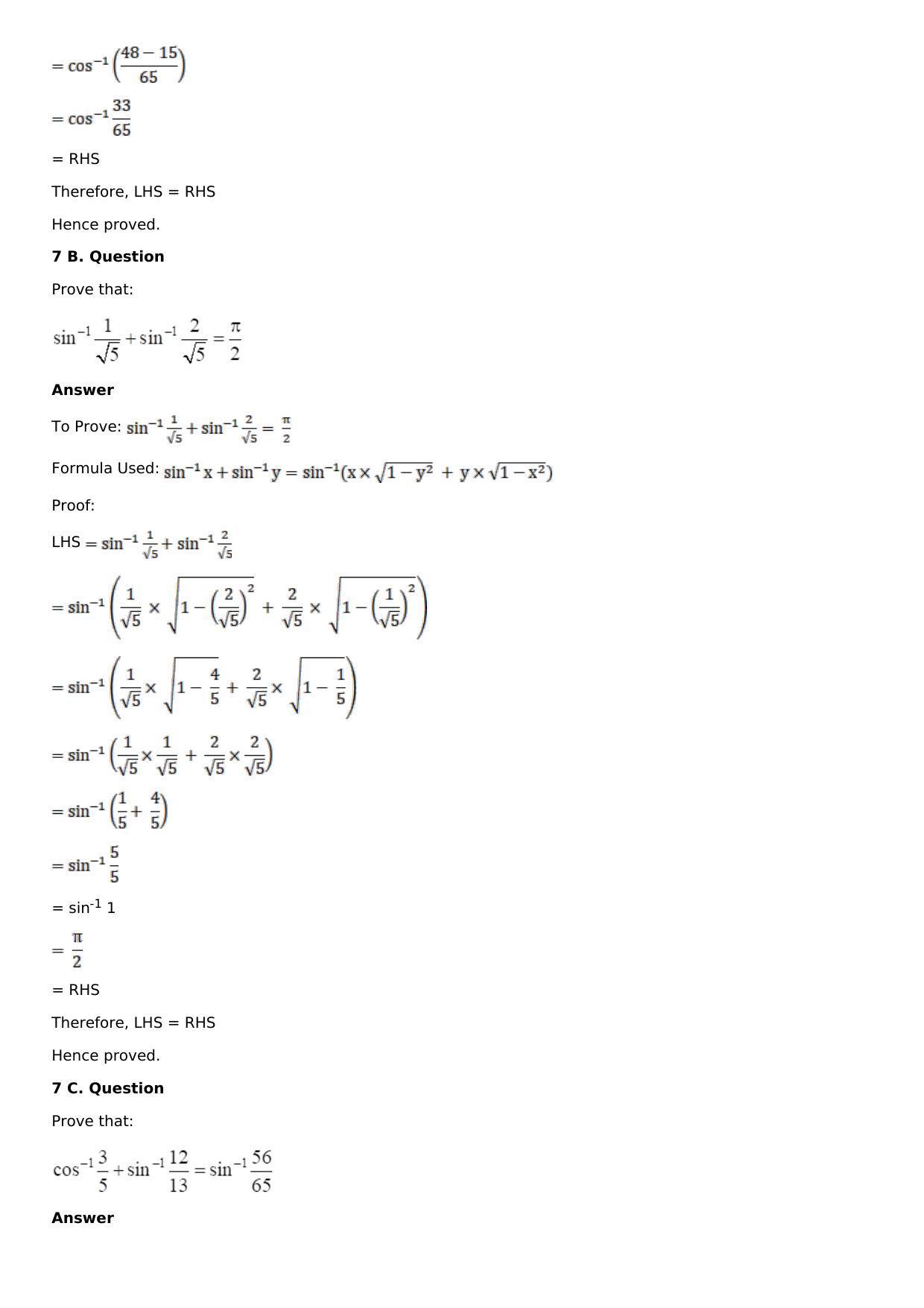 Chapter 4: Inverse Trigonometric Functions Solutions: RS Aggarwal Class 12 Solutions  - Page 24