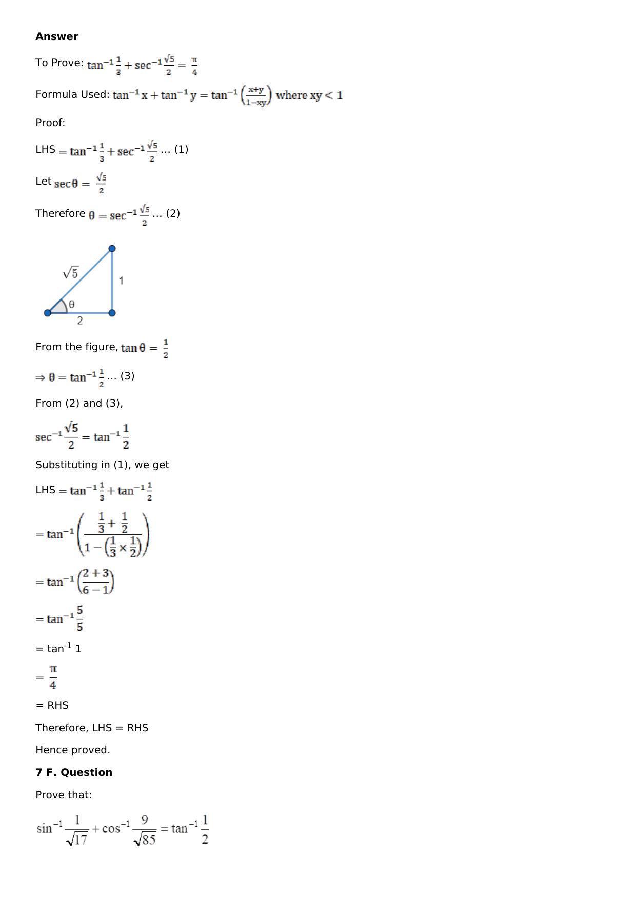 Chapter 4: Inverse Trigonometric Functions Solutions: RS Aggarwal Class 12 Solutions  - Page 27