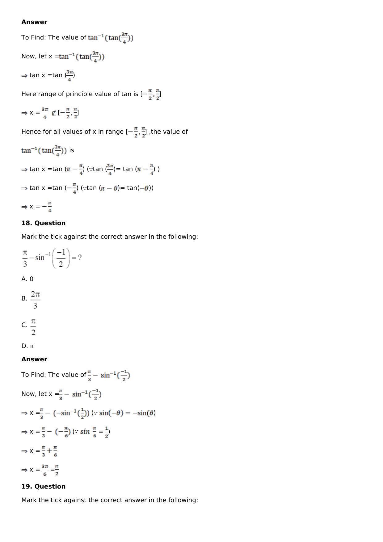 Chapter 4: Inverse Trigonometric Functions Solutions: RS Aggarwal Class 12 Solutions  - Page 48