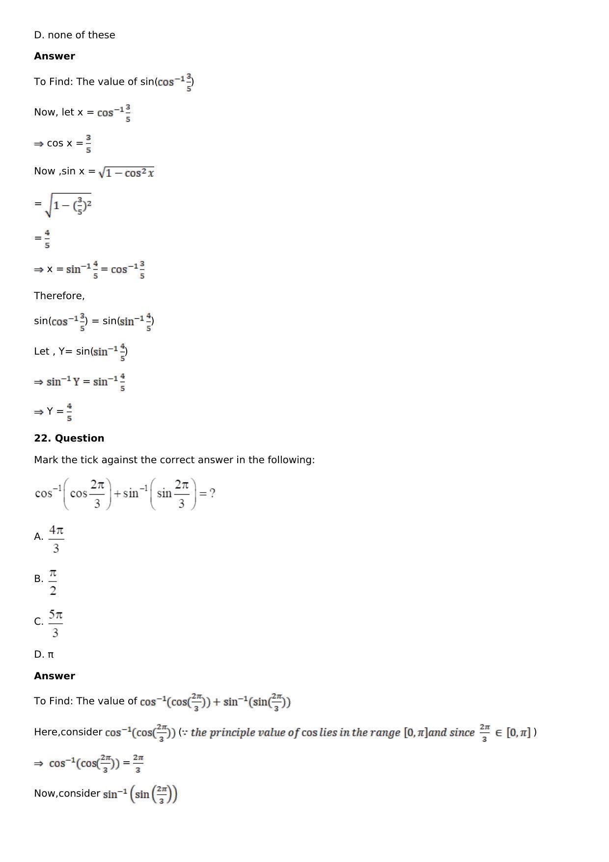 Chapter 4: Inverse Trigonometric Functions Solutions: RS Aggarwal Class 12 Solutions  - Page 50