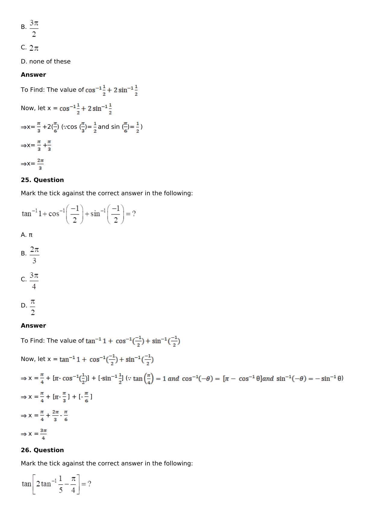 Chapter 4: Inverse Trigonometric Functions Solutions: RS Aggarwal Class 12 Solutions  - Page 52