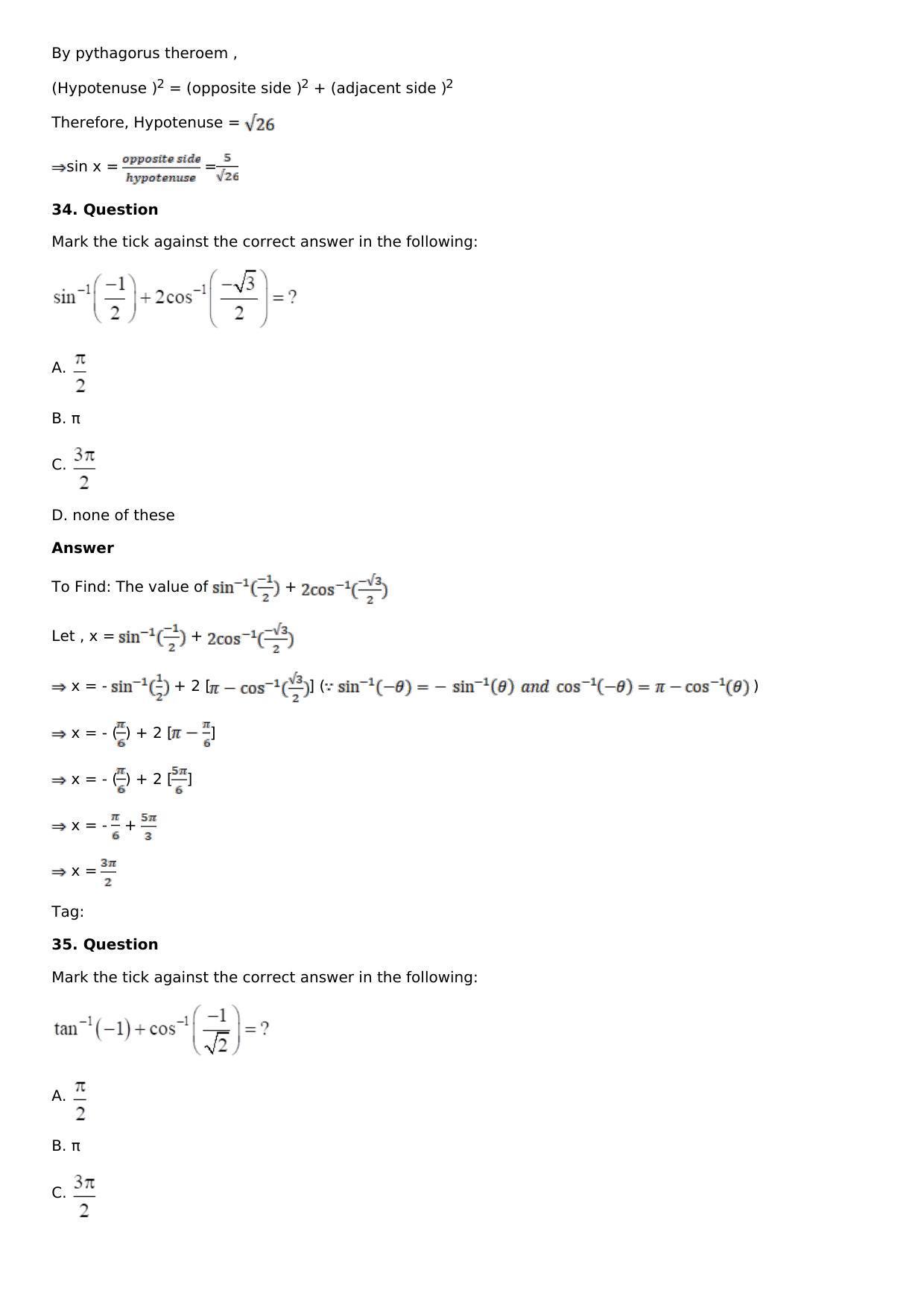 Chapter 4: Inverse Trigonometric Functions Solutions: RS Aggarwal Class 12 Solutions  - Page 58