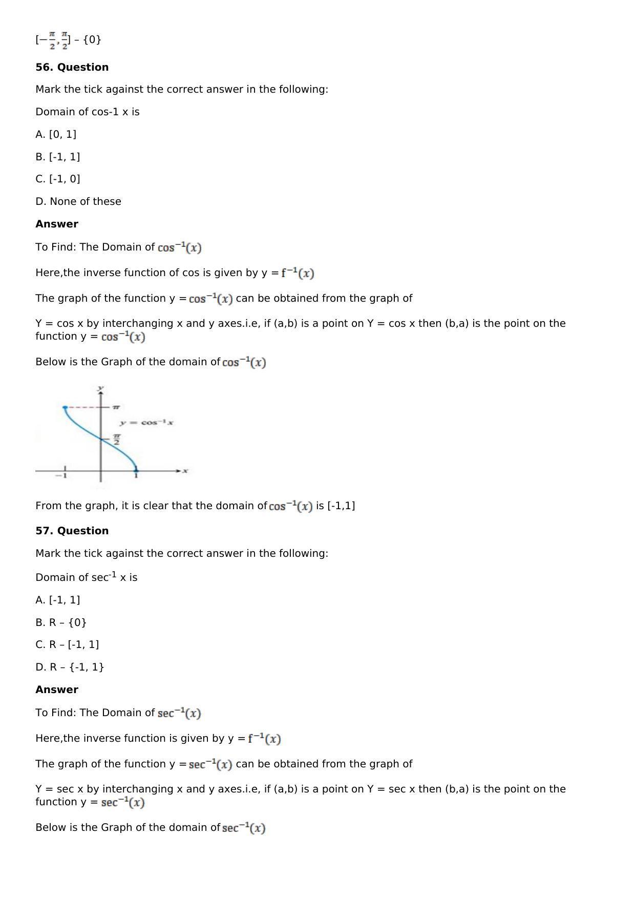Chapter 4: Inverse Trigonometric Functions Solutions: RS Aggarwal Class 12 Solutions  - Page 72