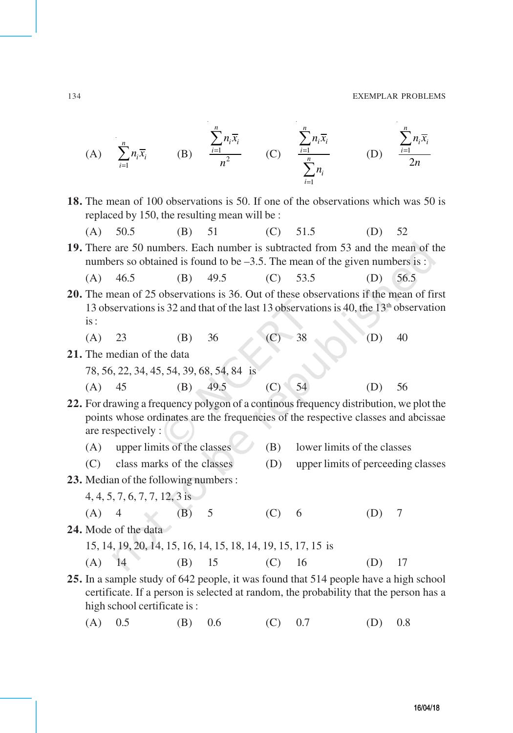 NCERT Exemplar Book for Class 9 Maths: Chapter 14 Statistics and Probability - Page 6