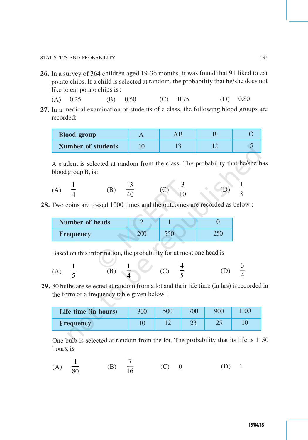 NCERT Exemplar Book for Class 9 Maths: Chapter 14 Statistics and Probability - Page 7