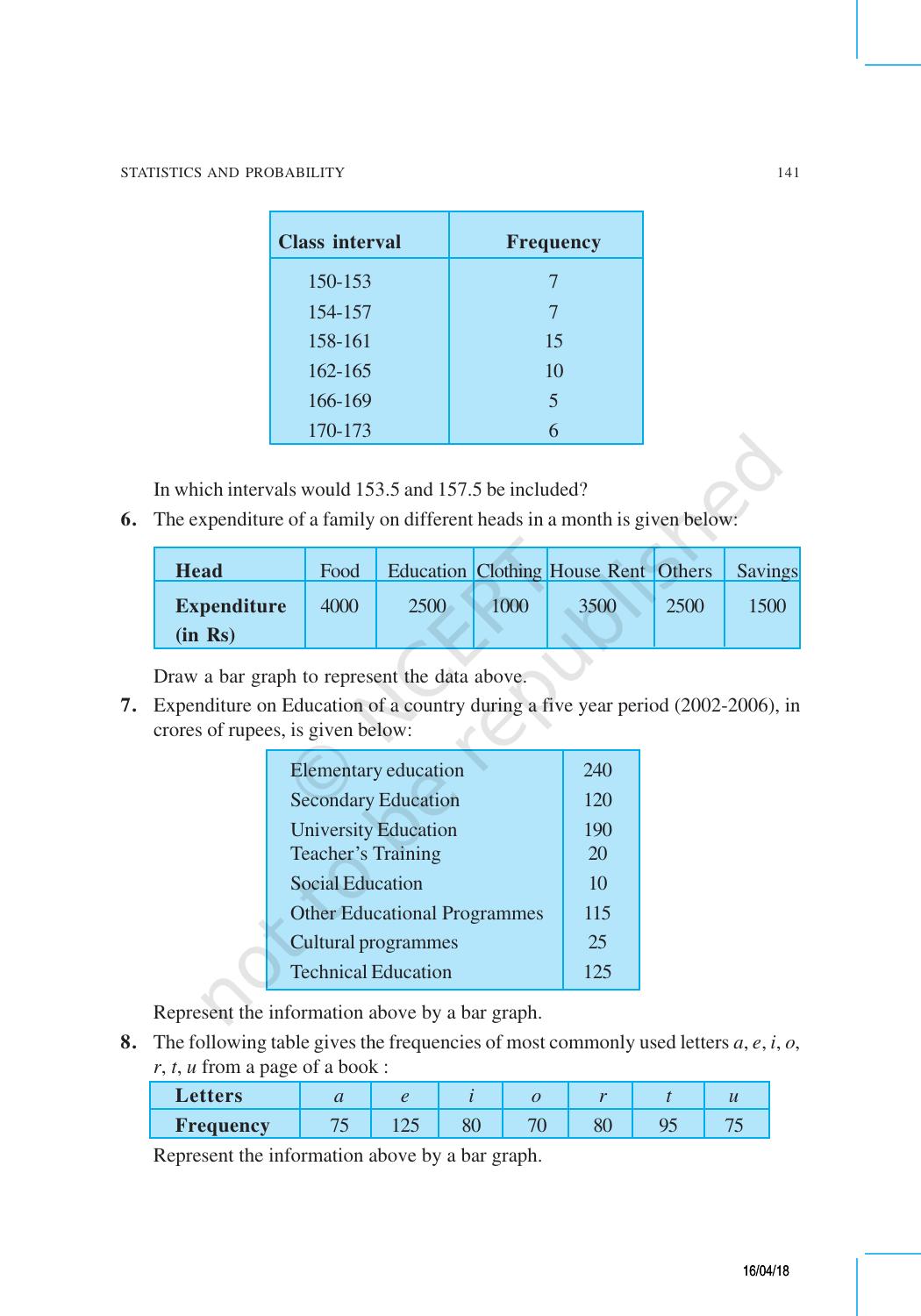 NCERT Exemplar Book for Class 9 Maths: Chapter 14 Statistics and Probability - Page 13