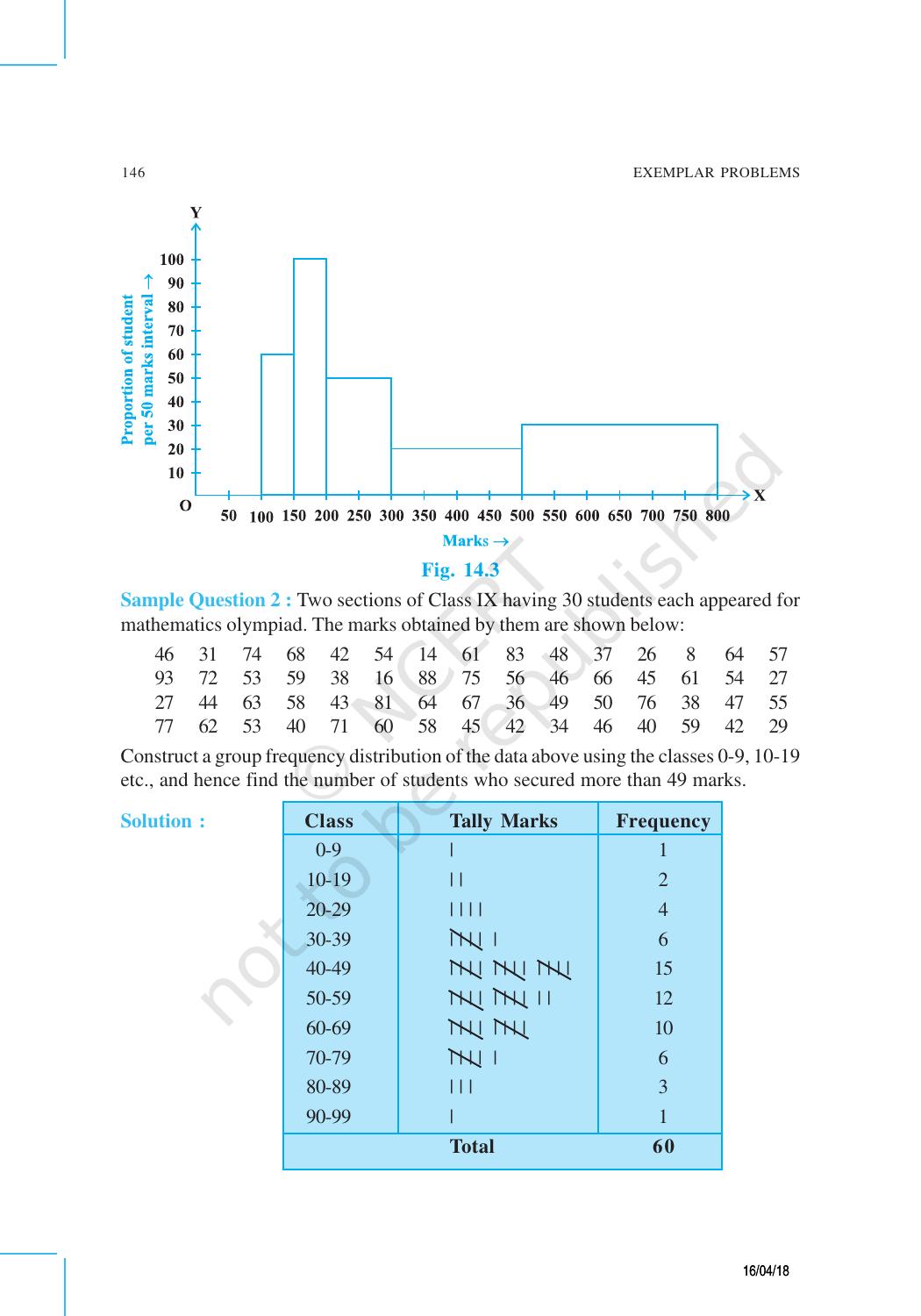NCERT Exemplar Book for Class 9 Maths: Chapter 14 Statistics and Probability - Page 18