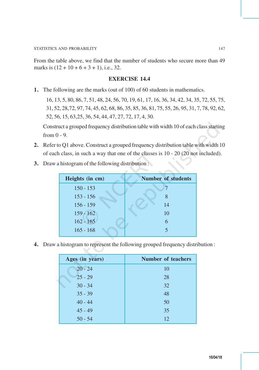 NCERT Exemplar Book for Class 9 Maths: Chapter 14 Statistics and Probability - Page 19