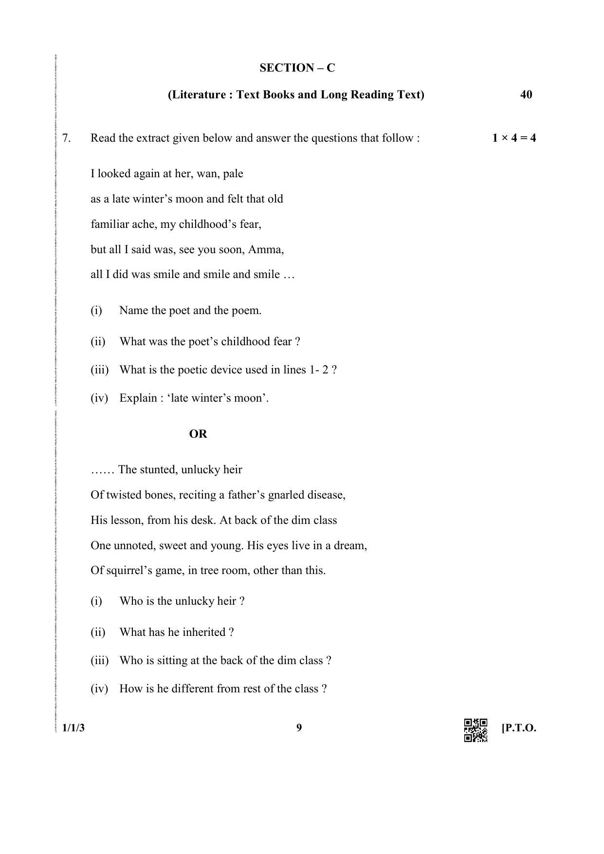 CBSE Class 12 1-1-3 (English Core) 2019 Question Paper - Page 9