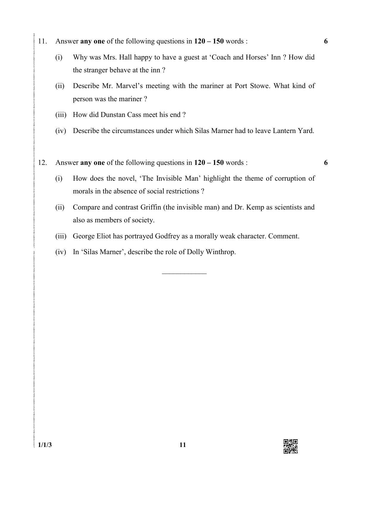 CBSE Class 12 1-1-3 (English Core) 2019 Question Paper - Page 11