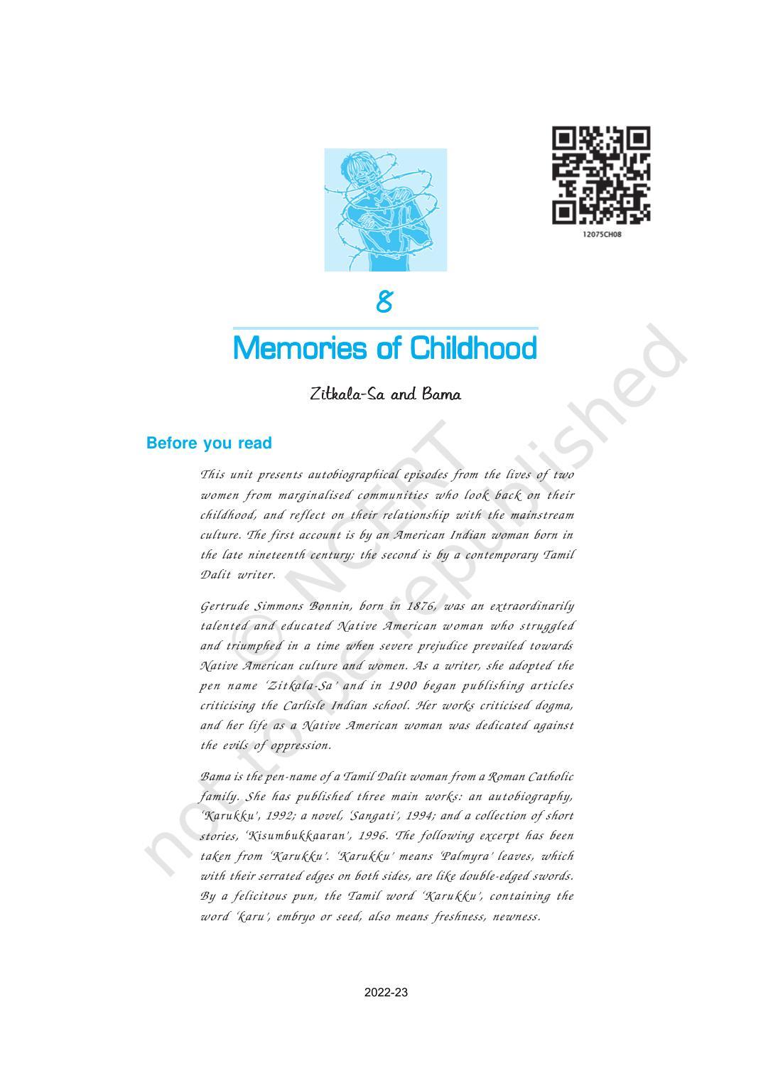 NCERT Book for Class 12 English Chapter 3 Deep Water - Page 1