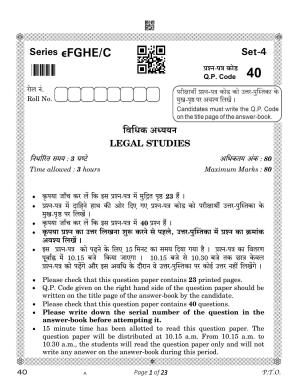 CBSE Class 12 Legal Studies (Compartment) 2023 Question Paper