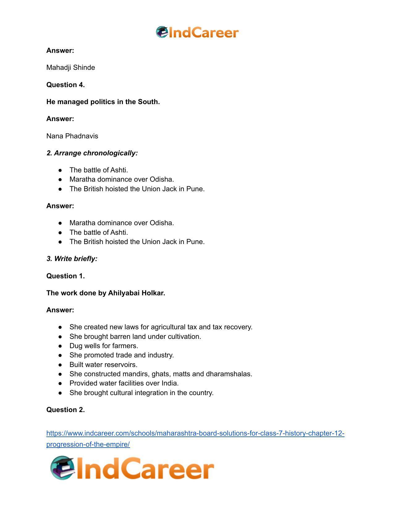 Maharashtra Board Solutions for Class 7- History: Chapter 12- Progression of the Empire - Page 3
