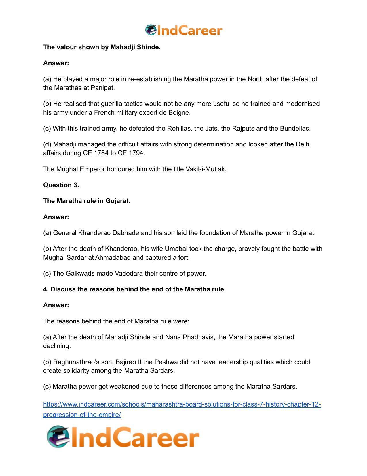 Maharashtra Board Solutions for Class 7- History: Chapter 12- Progression of the Empire - Page 4
