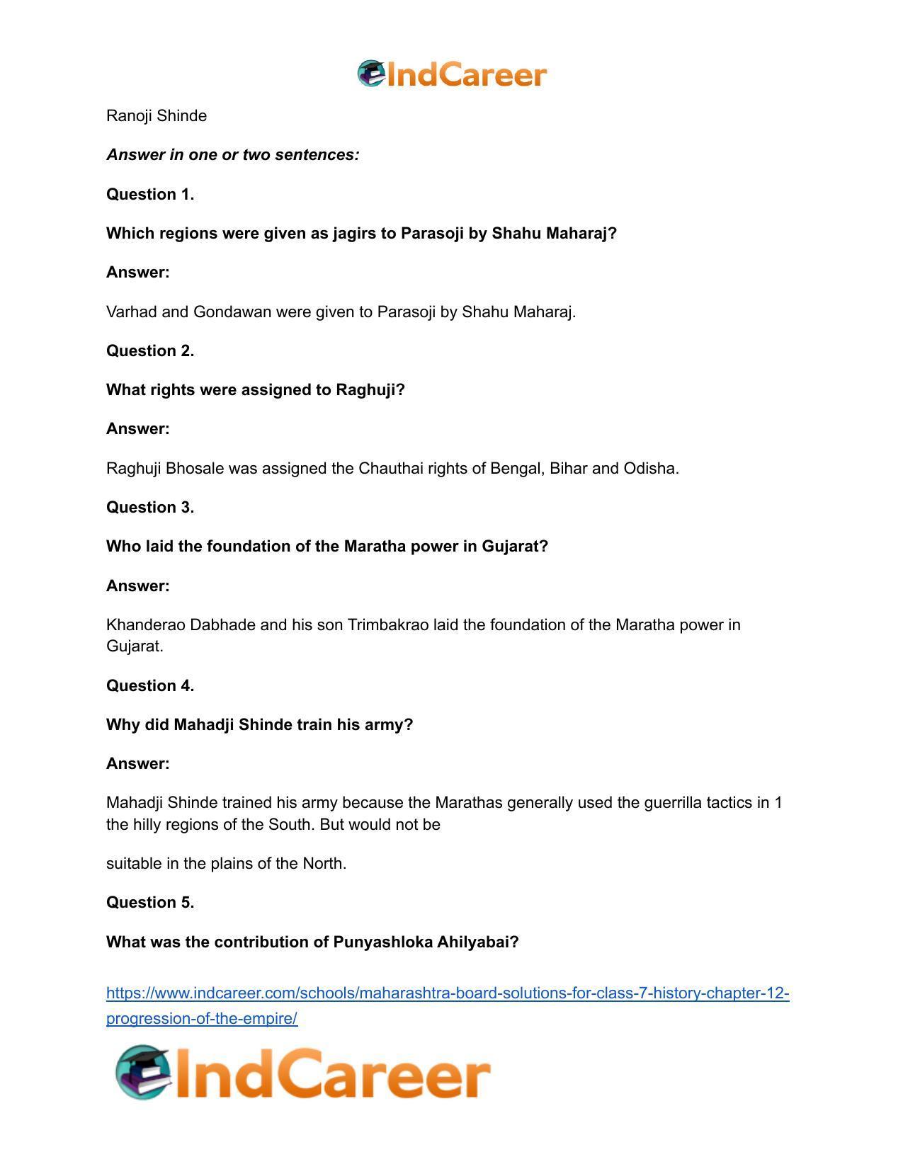 Maharashtra Board Solutions for Class 7- History: Chapter 12- Progression of the Empire - Page 9