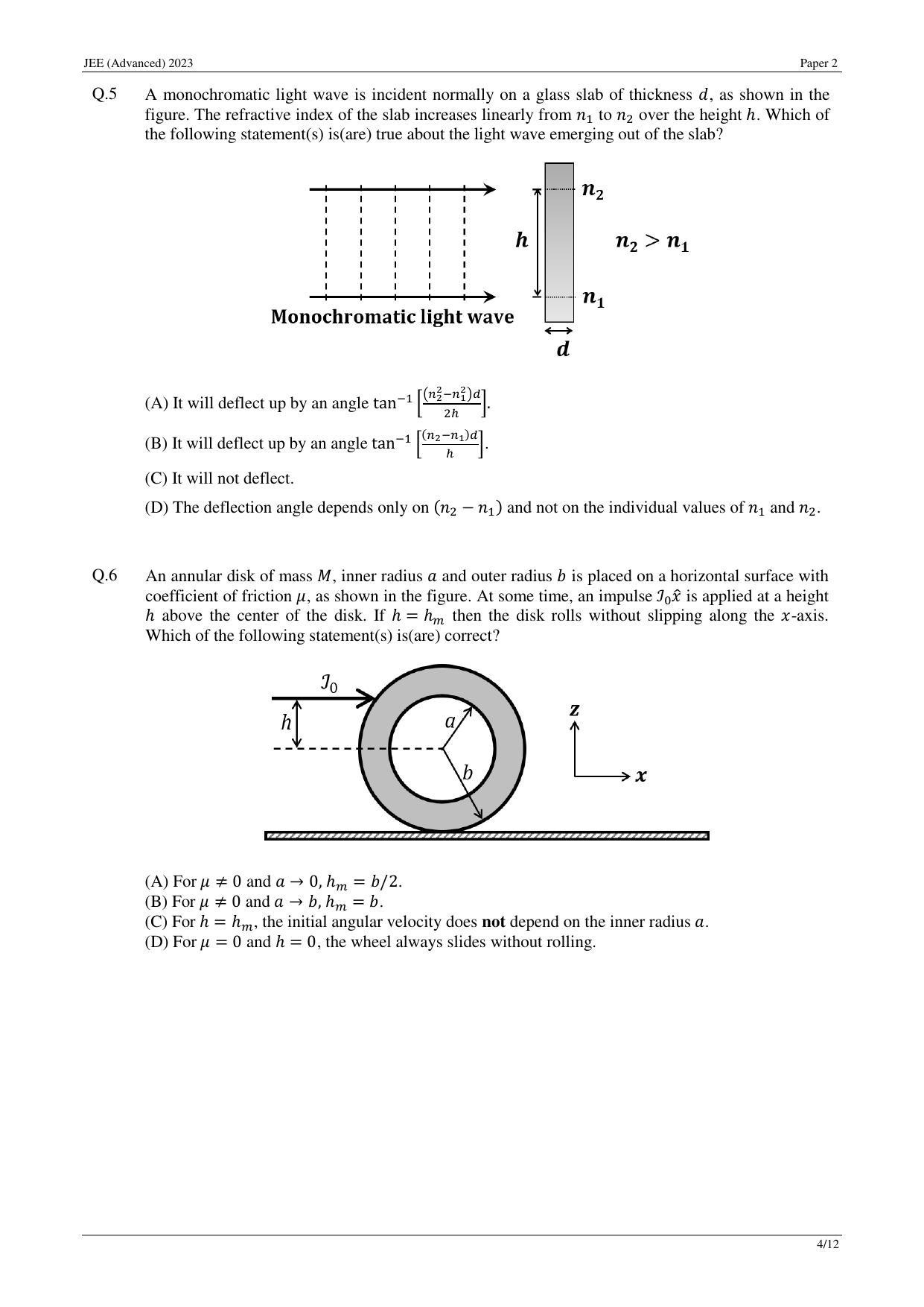 JEE (Advanced) 2023 Paper II - Mathematics Question Paper - Page 13