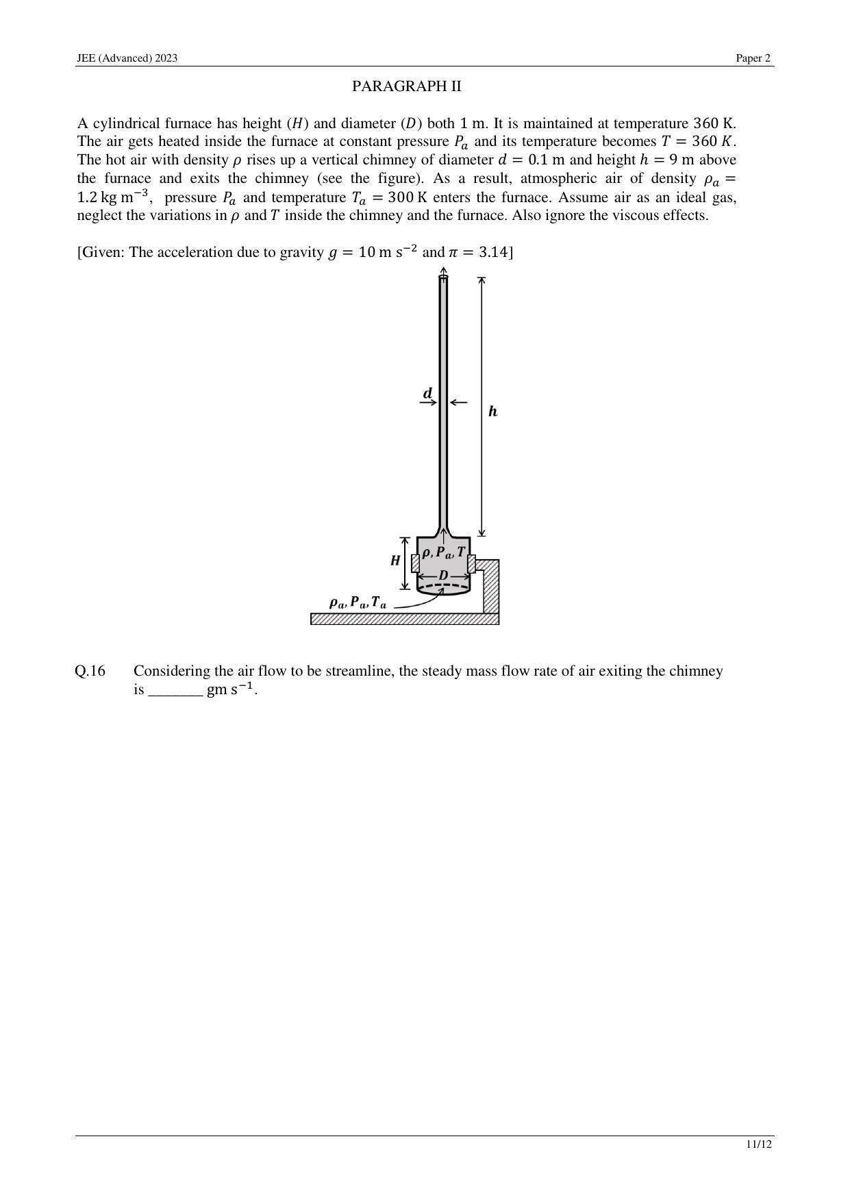 JEE (Advanced) 2023 Paper II - Mathematics Question Paper - Page 20