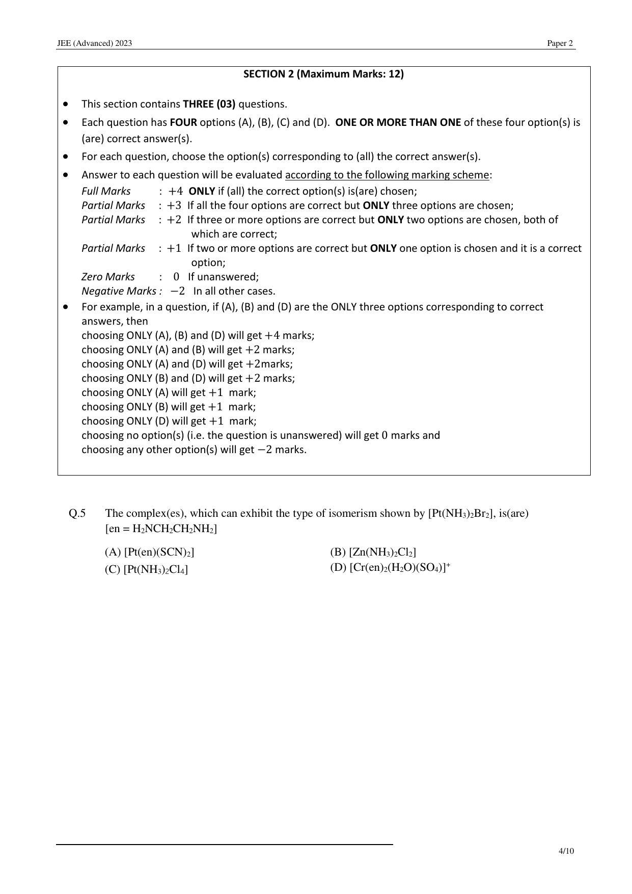 JEE (Advanced) 2023 Paper II - Mathematics Question Paper - Page 25
