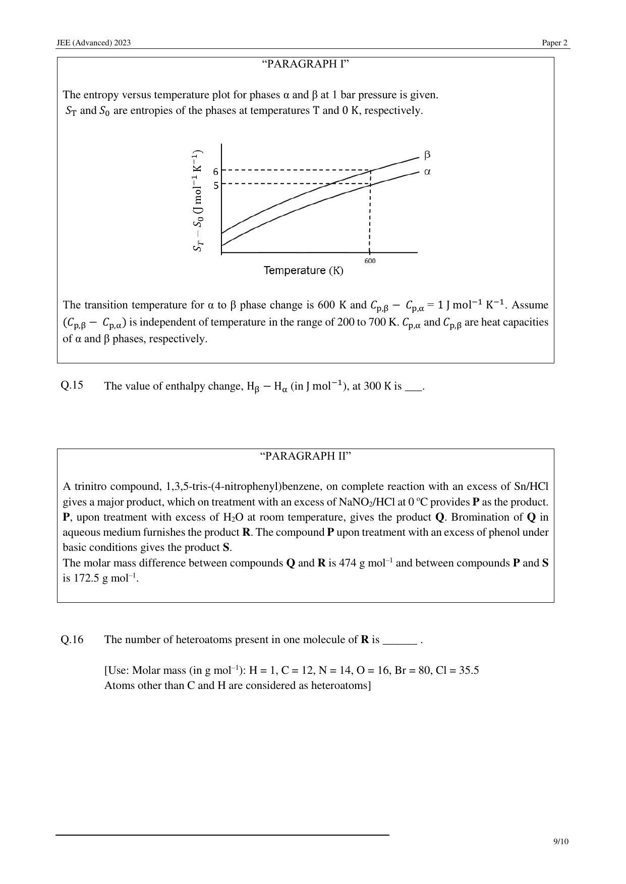 JEE (Advanced) 2023 Paper II - Mathematics Question Paper - Page 30