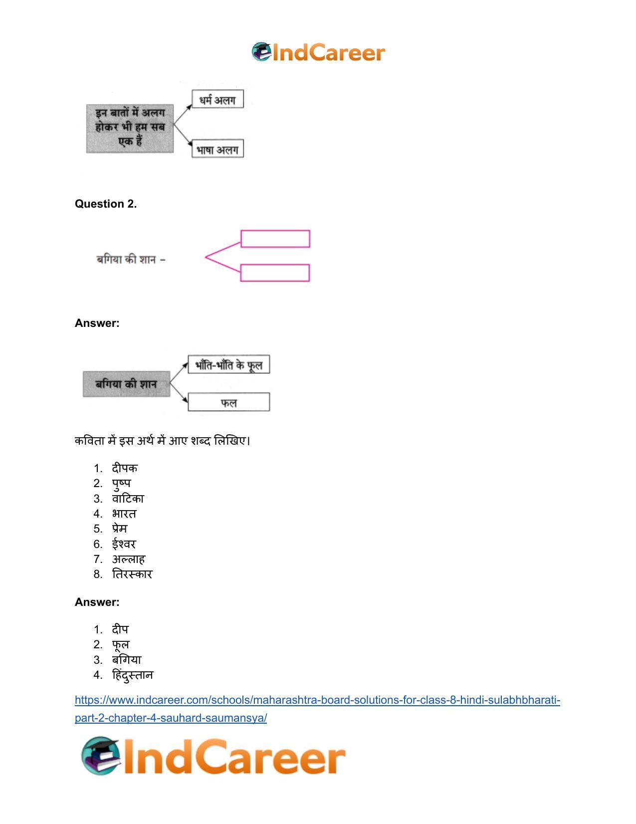 Maharashtra Board Solutions for Class 8- Hindi Sulabhbharati (Part 2): Chapter 4- सौहार्द -सौमनस्य - Page 3