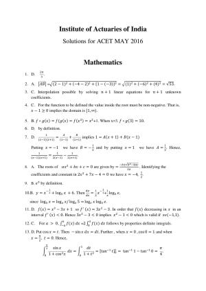ACET  May 2016 Solution