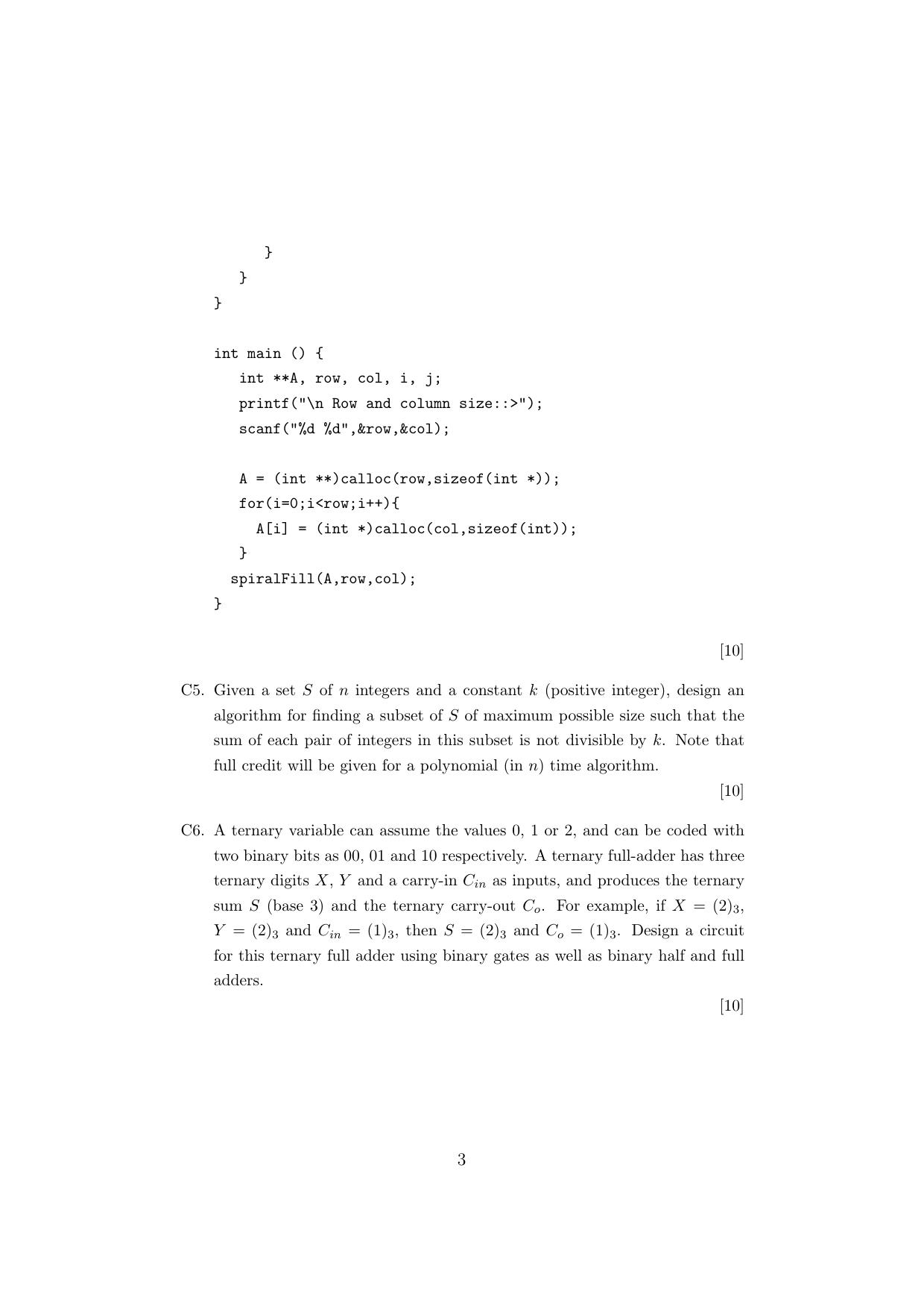 ISI Admission Test M.Tech (CrS) PCB 2021 Sample Paper - Page 3