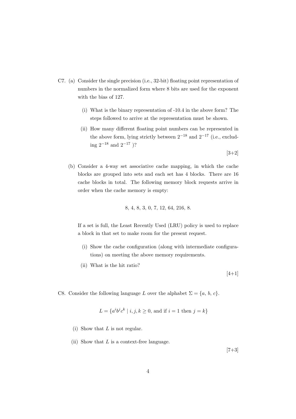 ISI Admission Test M.Tech (CrS) PCB 2021 Sample Paper - Page 4