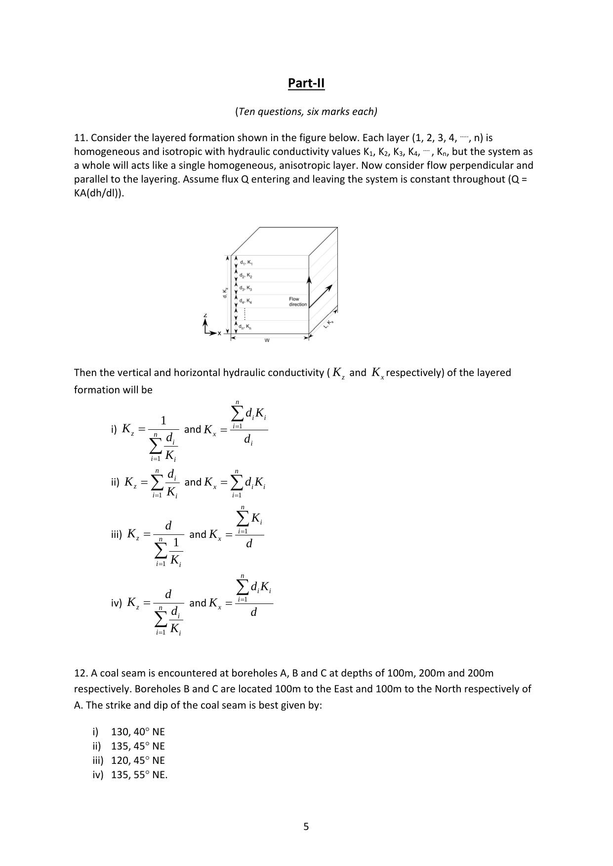ISI Admission Test JRF in Geology GEA 2015 Sample Paper - Page 4