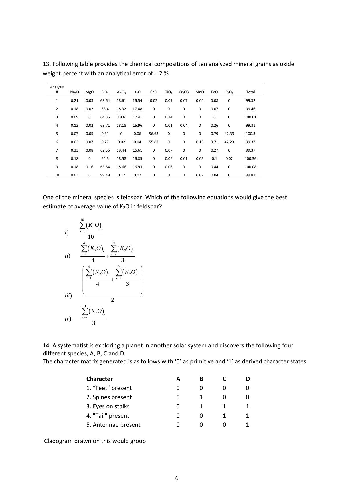ISI Admission Test JRF in Geology GEA 2015 Sample Paper - Page 5