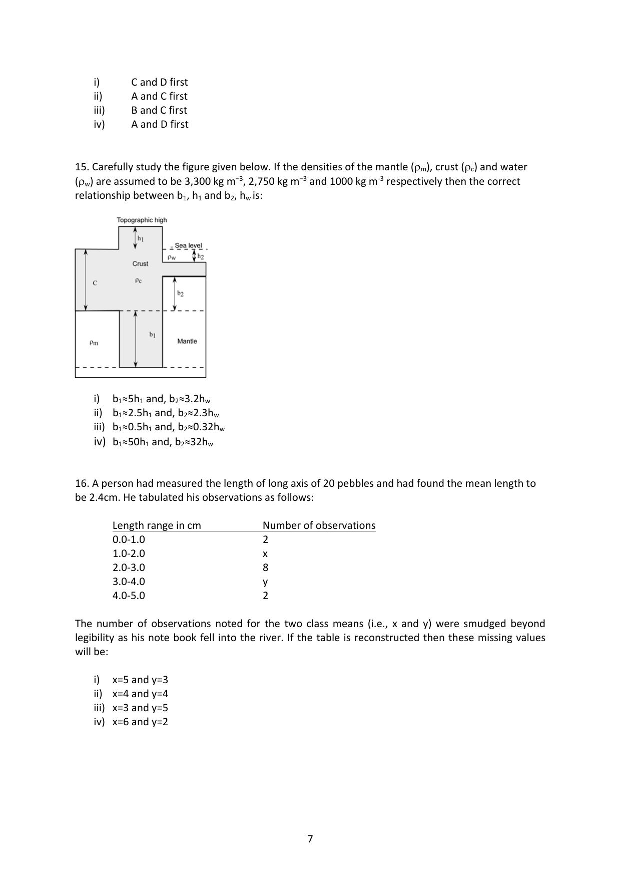 ISI Admission Test JRF in Geology GEA 2015 Sample Paper - Page 6