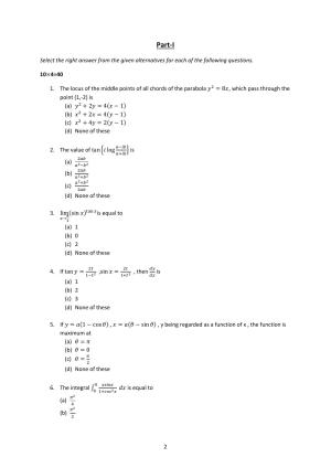 ISI Admission Test JRF in Geology GEA 2015 Sample Paper