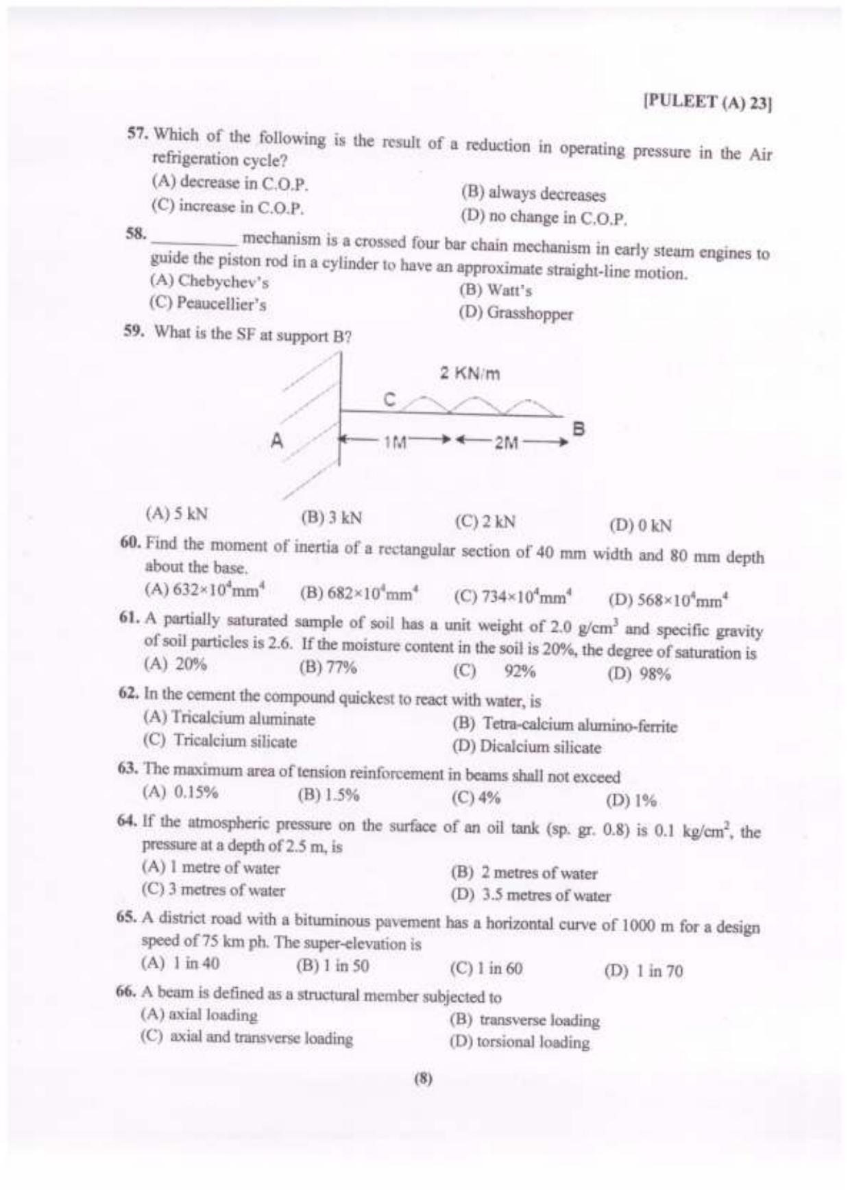 PULEET 2023 Previous Question Paper - Page 9