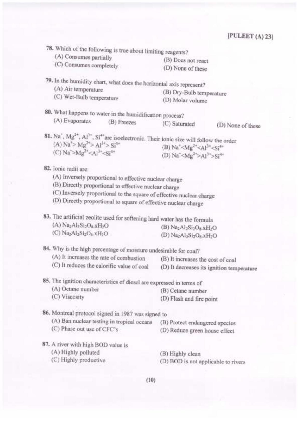 PULEET 2023 Previous Question Paper - Page 11