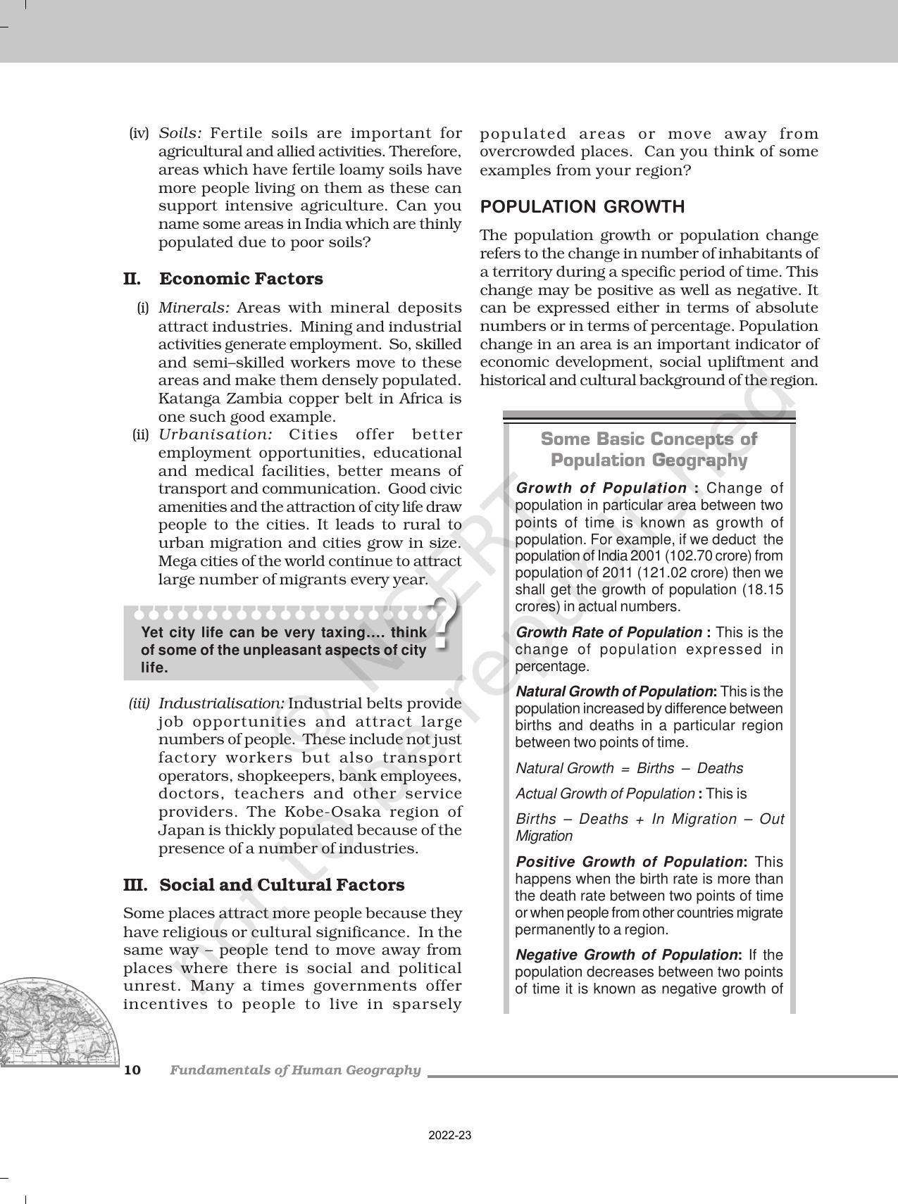 NCERT Book for Class 12 Geography (Part-1) Chapter 2 The World Population Distribution, Density, and Growth - Page 3