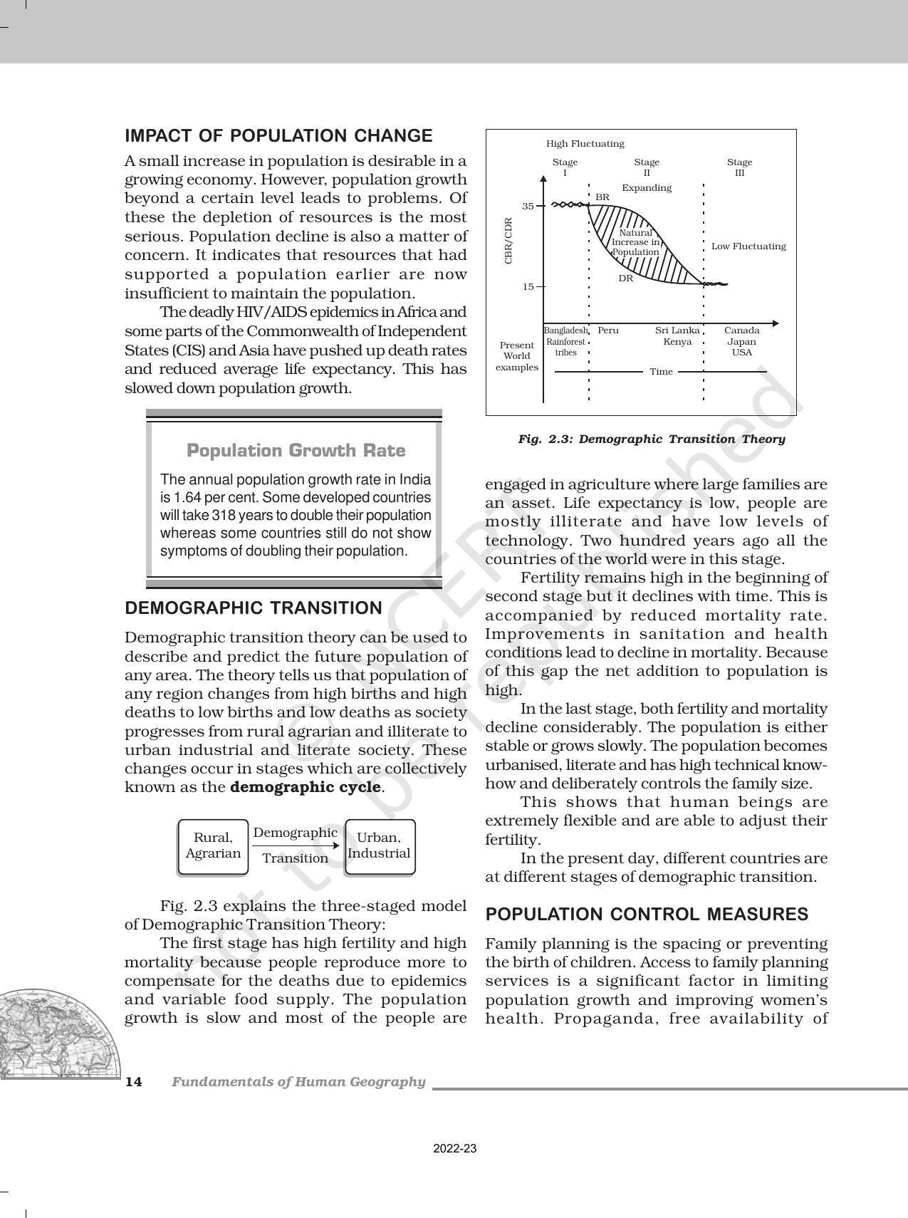 NCERT Book for Class 12 Geography (Part-1) Chapter 2 The World Population Distribution, Density, and Growth - Page 7